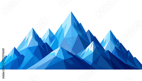 Majestic mountain peaks rising against a gradient sky backdrop isolated on transparent background