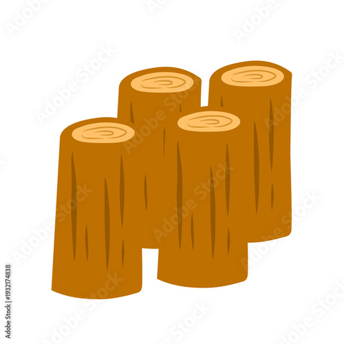 wood log vector design on white background