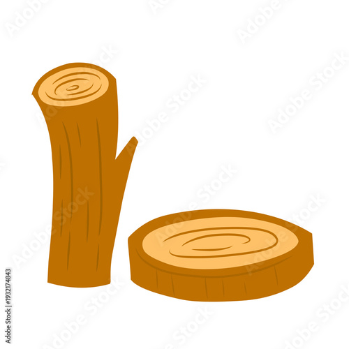 wood log vector design on white background