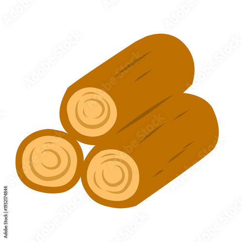 wood log vector design on white background