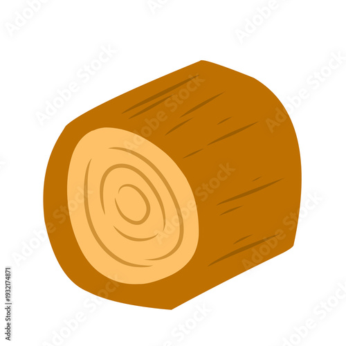 wood log vector design on white background