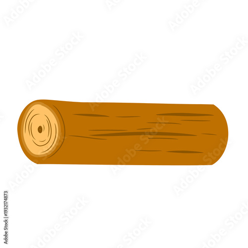 wood log vector design on white background