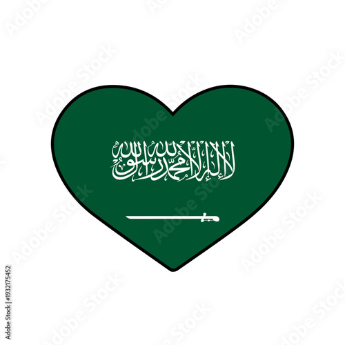 Heart with the saudi arabia flag
Vector heart with the flag on a white background