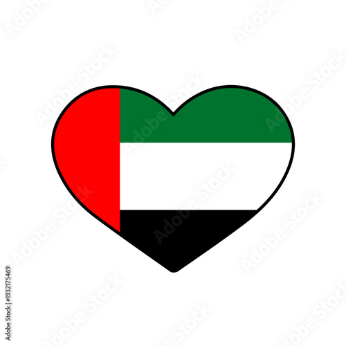 Heart with the UAE flag
Vector heart with the flag on a white background
