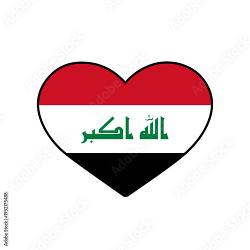 Heart with the Iraq flag
Vector heart with the flag on a white background