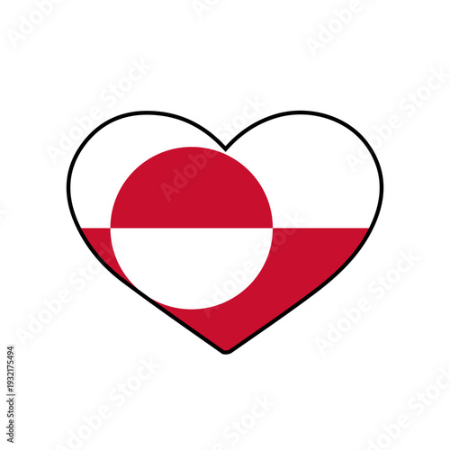Heart with the greenland flag
Vector heart with the flag on a white background
