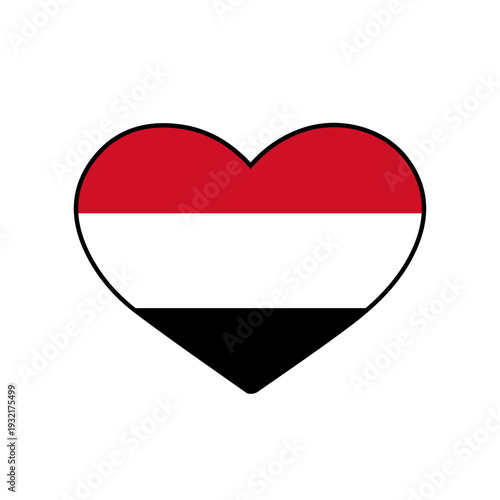 Heart with the Yemen flag
Vector heart with the flag on a white background