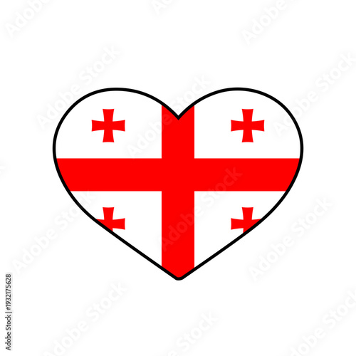 Heart with the Georgia flag
Vector heart with the flag on a white background