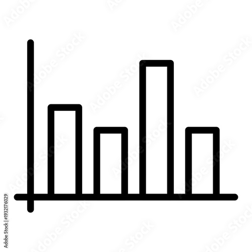 Bar chart icon or histogram representing frequency distribution and quantitative data analysis