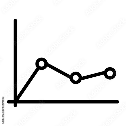 Line chart with a downward trend showing decrease or loss in performance metrics