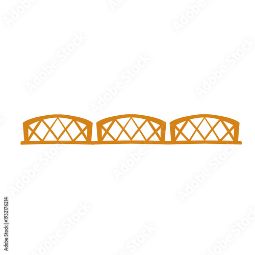 wooden fence vector element on isolated white background