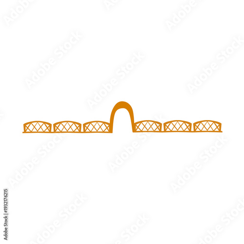 wooden fence vector element on isolated white background