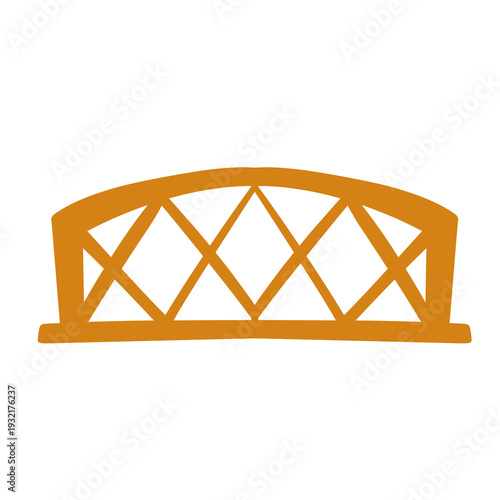 wooden fence vector element on isolated white background