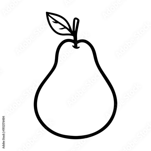 Pear Fruit Line Art