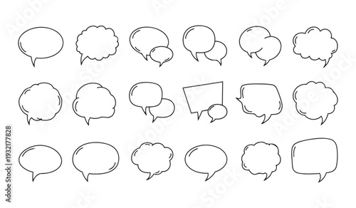 handdrawn cartoon speech bubbles