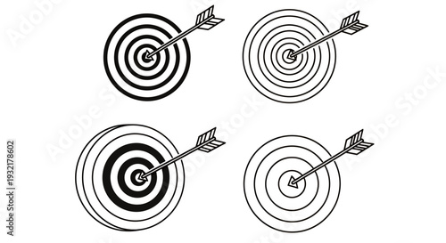 Four bullseye target icons with arrows in a 2x2 grid.
