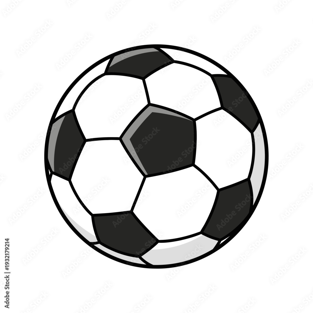 Fototapeta premium A colorful illustration of a classic soccer ball against a white background