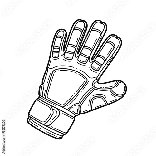 Line drawing of a sports glove likely for baseball or softball
