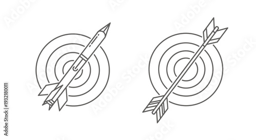 Two Archery Targets with Arrows Embedded in the Bullseyes Demonstrating Precision.