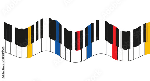 Celebrating Jazz Appreciation Month with vibrant piano keys in a colorful illustration