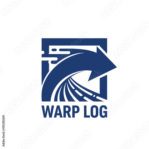 Road and fast arrow icon logo for logistics and delivery services Warp Log
