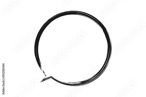 吹き出し - 毛筆で手書きしたようなテイストの、円形の吹き出し
