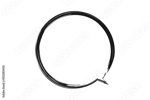 吹き出し - 毛筆で手書きしたようなテイストの、円形の吹き出し
