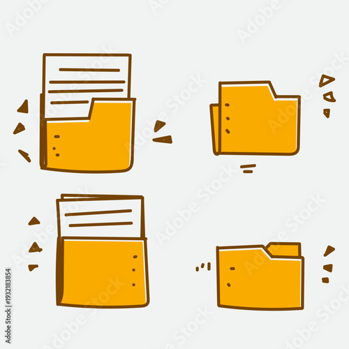 hand drawn computer file folder collection