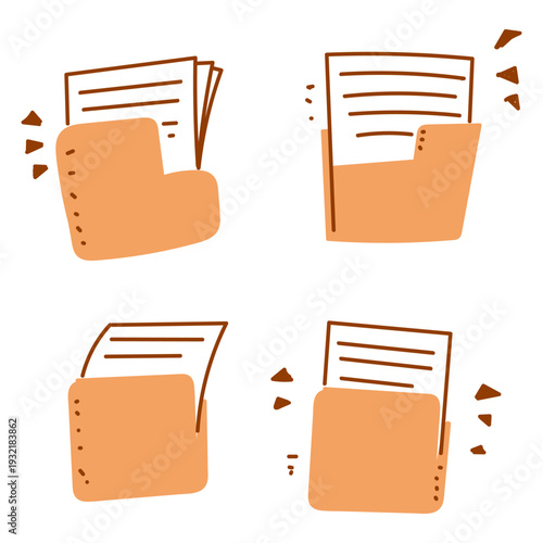 hand drawn computer file folder collection