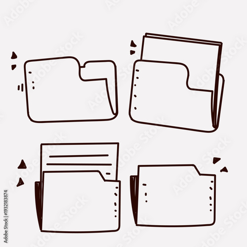 hand drawn computer file folder collection