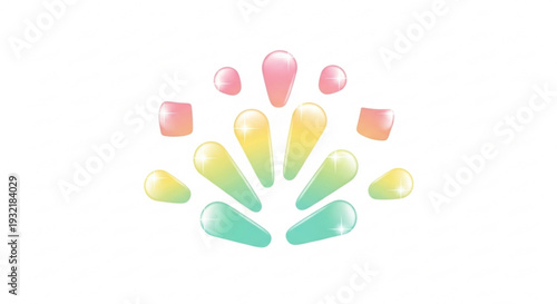 Colorful gradient splash design with pastel pink yellow and green hues on white background