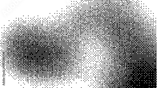 Abstract halftone gradient dot pattern with dense and sparse areas retro graphic design texture illustration