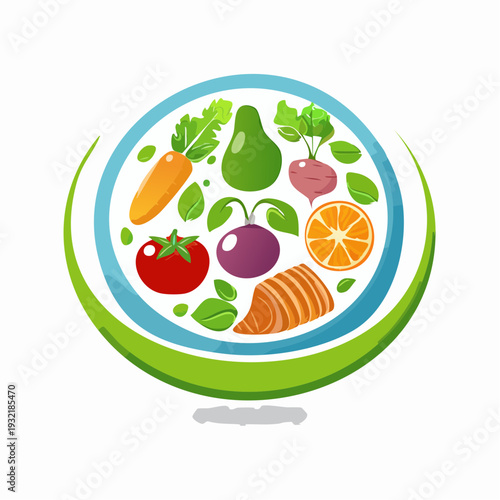 Healthy Food Choices A Vibrant Circle of Fresh Fruits and Vegetables