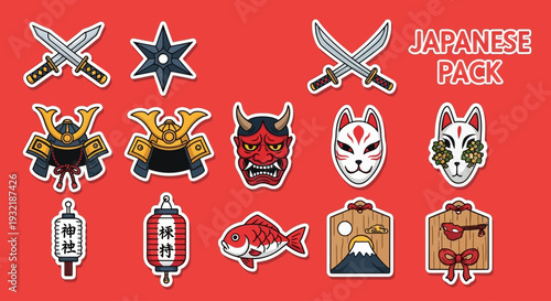 Traditional Japanese Cultural Icon Set