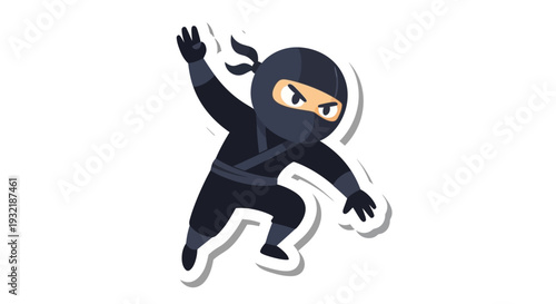Action Ninja Character Illustration