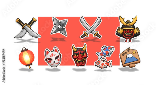 Japanese Culture Symbols Set