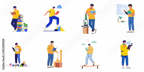 Concepts of Learning, Education, and Personal Growth: Young Men Studying, Problem-Solving, and Achieving Academic Success.