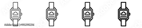 Smartwatch Icon Set Different Style Collection