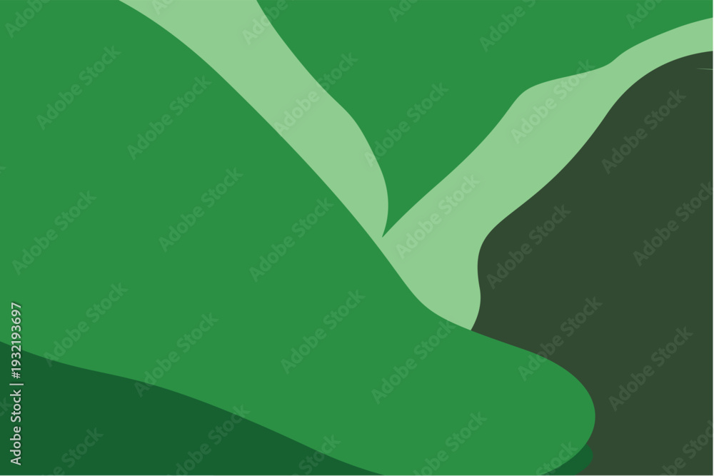 Fototapeta premium Abstract green background with layered organic shapes in natural and earthy tones. Modern minimal composition featuring soft, irregular forms inspired by nature and camouflage style.
