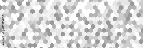 Hexagon Geometric Futuristic Background. Honeycomb Abstract Minimalist White Gray Polygon texture backdrop for visualization big data