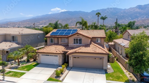 Energy Efficient House with Rooftop Solar Panels