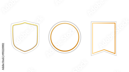 フレームセット(高級感 装飾 デザイン素材 グラフィック素材 エレガント ベクター：メダルアイコン04-2