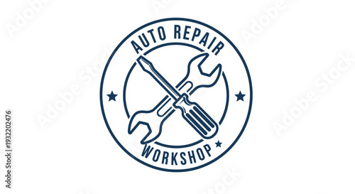 Auto Repair Workshop Logo with Tools.