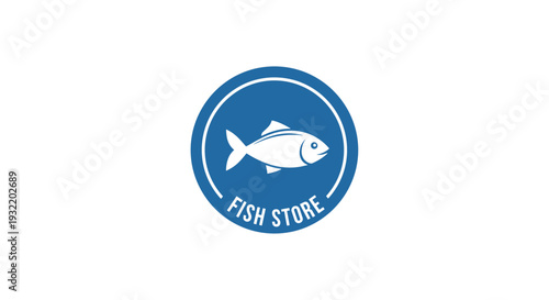 Blue Fish Store Logo Design Element.
