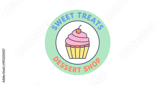 Colorful Cupcake Logo Design for Bakery.