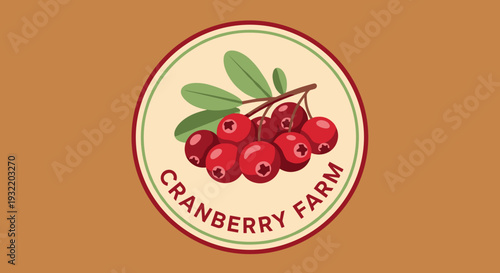 Cranberry Farm Logo with Berries and Leaves 1.