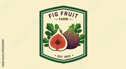 Fig Fruit Farm Logo Design Element.