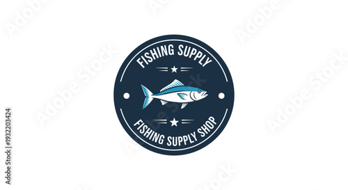 Fishing Supply Logo With Fish Illustration.