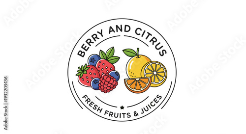 Fresh Fruits and Juices Logo Design.