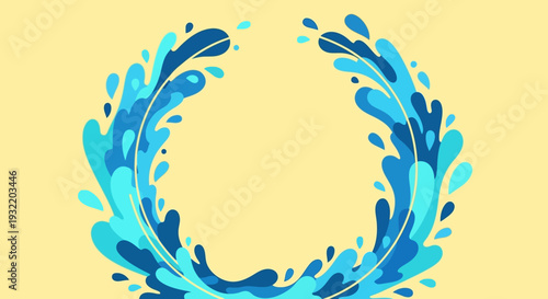 Blue Water Splashes Forming a Circle.